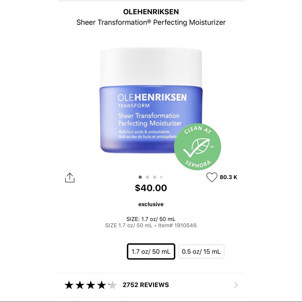 Sheer Transform Perfecting Moisturizer - Brand New